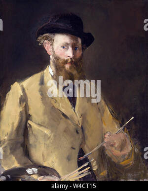 Edouard Manet (1832-1883), Self-portrait with palette, painting, 1879 Stock Photo
