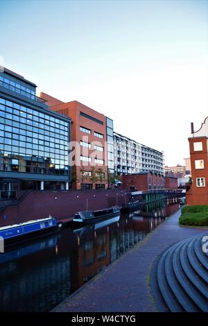 Birmingham canals early morning view Stock Photo