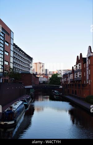 Birmingham canals early morning view Stock Photo