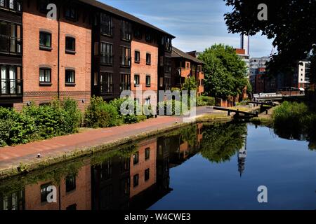 Birmingham canal reflections Stock Photo