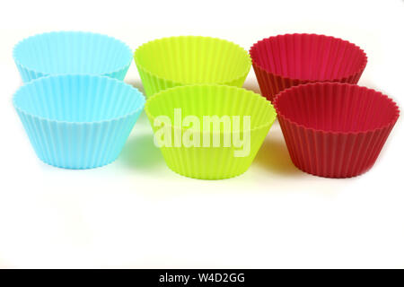 Colorful cupcake silicon molds Stock Photo