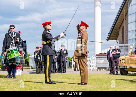 Historic Lothians and Border Yeomanry regiment receive Freedom of East Lothian, Dunbar, East Lothian, Scotland, UK Stock Photo