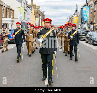 Lothians and Border Yeomanry regiment parade after receiving Freedom of East Lothian, Dunbar, Scotland, UK Stock Photo