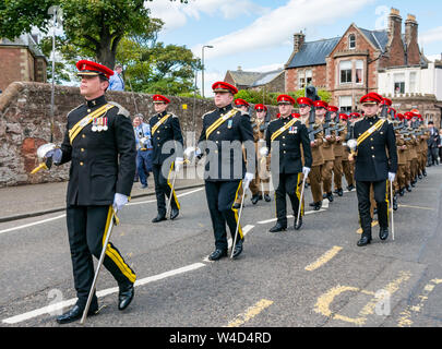 Lothians and Border Yeomanry regiment parade after receiving Freedom of East Lothian, Dunbar, Scotland, UK Stock Photo