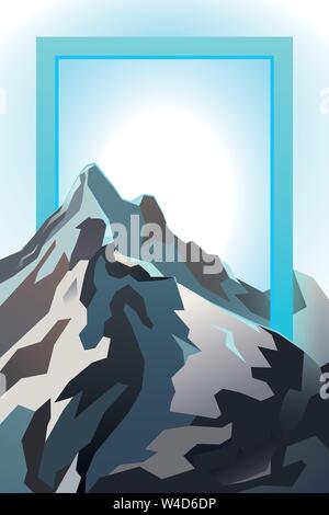 Futuristic landscape background of the mountain peak Stock Vector