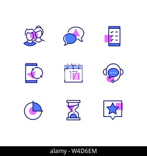 Business and management - line design style icons set Stock Vector