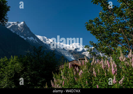A Wooden Chalet In The French Alps; Chamonix-Mont-Blanc Rhone-Alpes France Stock Photo