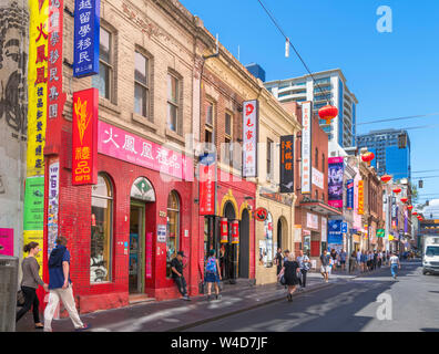 Chinatown, Melbourne. Little Bourke Street in the Chinatown district, Melbourne, Australia Stock Photo