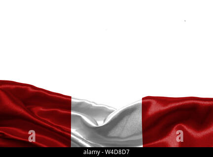 Peru flag isolated on white background with place for your text. Stock Photo