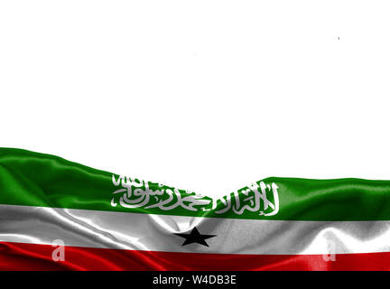 Somaliland flag isolated on white background with place for your text. Stock Photo