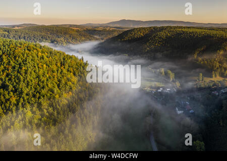 Liberec Region is an administrative unit of the Czech Republic, located in the northernmost part of its historical region of Bohemia. Stock Photo