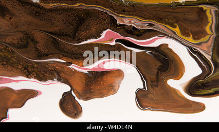 Creative brown and white stains, abstract painting Stock Photo
