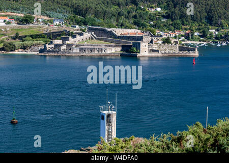 San Felipe castle from Mugardos, Ria de Ferrol, A Coruña province, Galicia, Spain Stock Photo