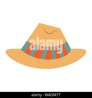 summer hat for travelers symbol Stock Vector