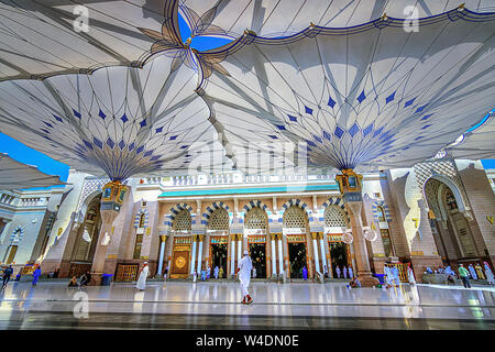 Holy Mosque entrance view in Madinah Saudi Arabia Stock Photo