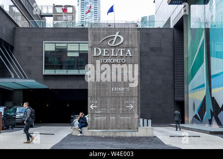 Entrance of Delta Hotel on Bremner Blvd in Toronto. Stock Photo