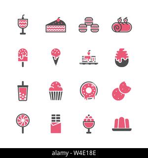 Dessert icon set in flat design .Vector illustration Stock Vector