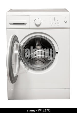 Modern washing machine isolated on white background with the open door Stock Photo