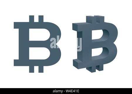 Currency icons with bitcoin on white background. Currency vector symbols. Stock Vector
