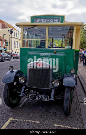 Dennis 6 - Dennis 30CWT (1931) on Vintage Bus Event in Winchester, Hampshire, United Kingdom. Photo taken on 6th May 2019. Stock Photo