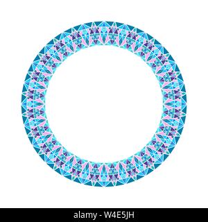 Abstract geometrical colorful triangle tile wreath - round polygonal vector element Stock Vector