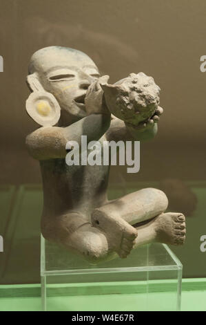 Guatemala, Antigua, stone carving artifacts on display at Colegio de la Compania de Jesus, Jusuit Monastery; Society of Jesus, established 1626, rebui Stock Photo