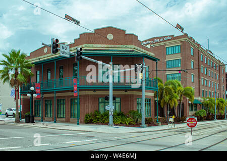 Tampa Bay, Florida. July 12, 2019  Hampton Inn and Suites Hotel on 7th Aveneu at Ybor City. Stock Photo