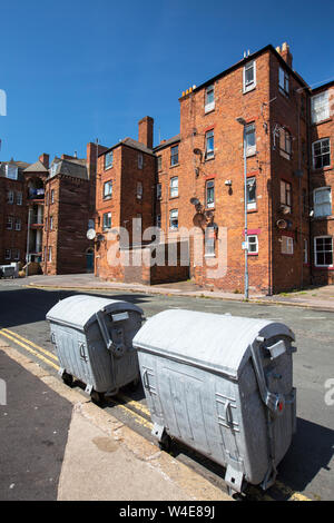 Victorian brick tenement blocks on Barrow Island, Barrow in Furness, Cumbria, UK. Stock Photo