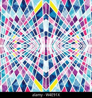 psychedelic polygons with white contours bright abstract geometric background Stock Vector