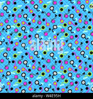 Beautiful small colored circles on a blue background abstract geometric pattern Stock Vector