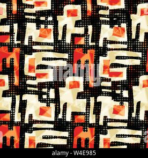 geometric abstract objects on a black background vector illustration Stock Vector