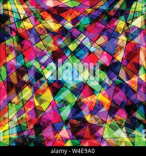 polygons psychedelic bright abstract geometric Stock Vector