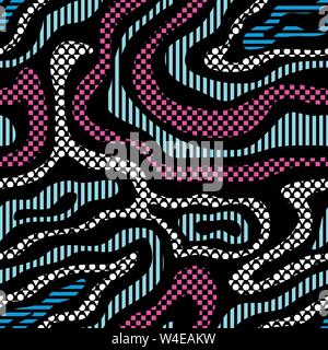 bright graffiti geometric seamless pattern grunge effect Stock Vector