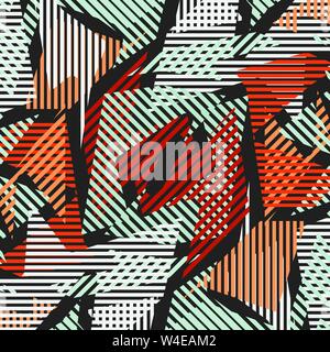bright colorful geometric abstract pattern Graffiti Stock Vector