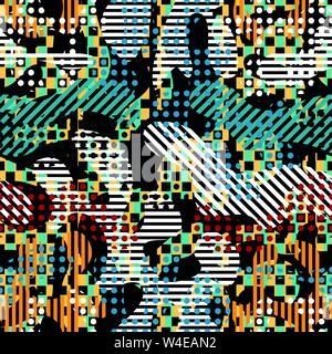 colored lines Graffiti pattern on a black background vector illustration Stock Vector