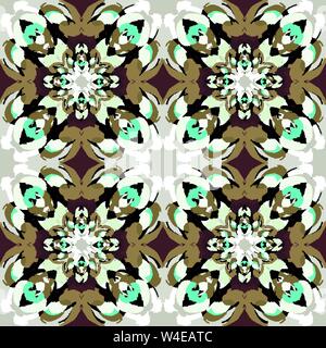 mandala dark seamless vintage tribal seamless pattern Stock Vector