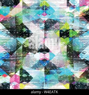 psychedelic color abstract geometric pattern Stock Vector