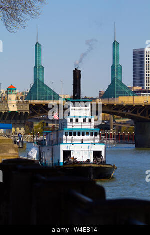 Closeup view of Old Vessel in Downtown Portland, Oregon, USA Stock Photo