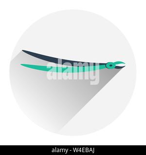 Steel dental surgical forceps icon. Flat illustration of steel surgical forceps vector icon for web isolated on grey background Stock Vector