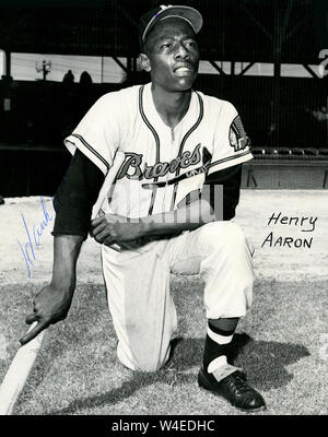 Hank Aaron Of The Milwaukee Braves by Bettmann