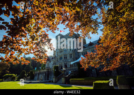 Hatley Castle - Royal Roads University, Colwood, near Victoria, Vancouver Island, British Columbia, Canada Stock Photo