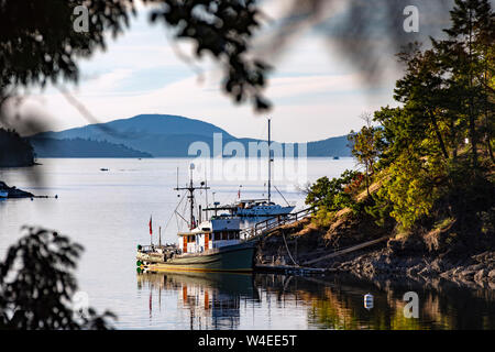 View of Butchart Cove from the Wharf lookout at Butchart Gardens - Brentwood Bay, near Victoria, Vancouver Island, British Columbia, Canada Stock Photo