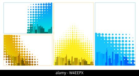 Vector image of a background of night city. Flat style. Silhouettes of buildings on a dark blue night background. Vector illustration of night city ba Stock Vector