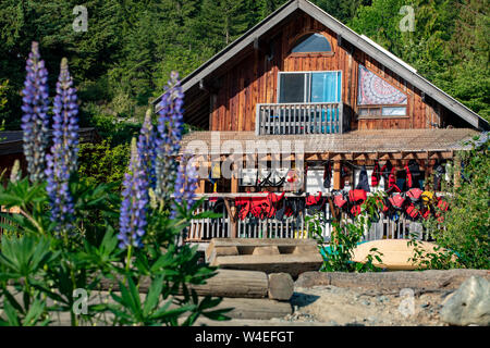 Waterfont Equipment Center at Strathcona Park Lodge in Strathcona Provincial Park, near Campbell River, Vancouver Island, British Columbia, Canada