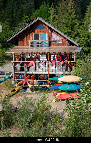 Waterfont Equipment Center at Strathcona Park Lodge in Strathcona Provincial Park, near Campbell River, Vancouver Island, British Columbia, Canada