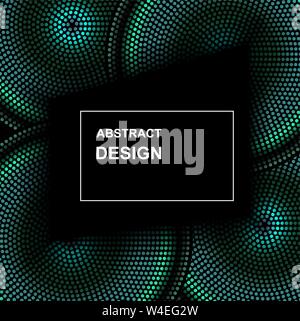 Vector abstract halftone circle frame. Abstract dotted gradient logo design elements. Grunge halftone textured pattern with dots Stock Vector