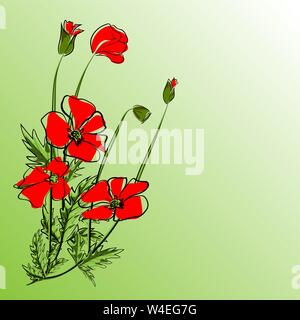 Poppy floral background vector illustration eps 10 Stock Vector