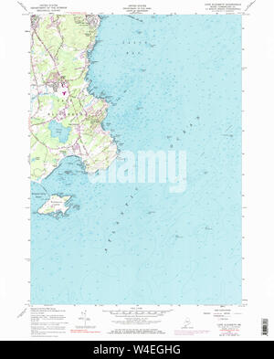 Maine USGS Historical Map Cape Elizabeth 104996 1957 24000 Restoration Stock Photo