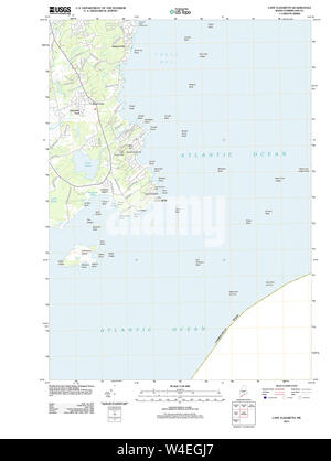 Maine USGS Historical Map Cape Elizabeth 20110825 TM Restoration Stock Photo