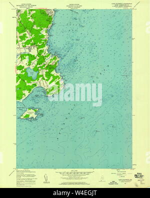 Maine USGS Historical Map Cape Elizabeth 806586 1957 24000 Restoration Stock Photo